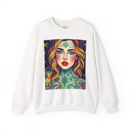 Unisex Heavy Blend™ Crewneck Sweatshirt, Aquarius, Zodiac, Sexy Pattern