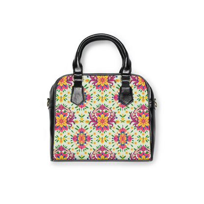 Shoulder Handbag, Cancer, Zodiac v1, Flower Pattern