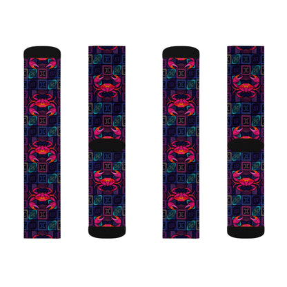 Sublimation Socks, Cancer, Zodiac v1, Shapes Pattern