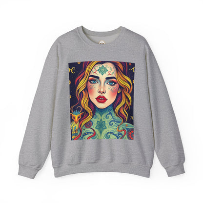Unisex Heavy Blend™ Crewneck Sweatshirt, Aquarius, Zodiac, Sexy Pattern