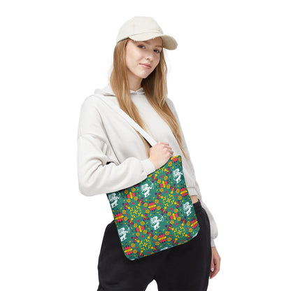 Tote Bag, (AOP), Sagittarius, Zodiac v6, Flower Pattern