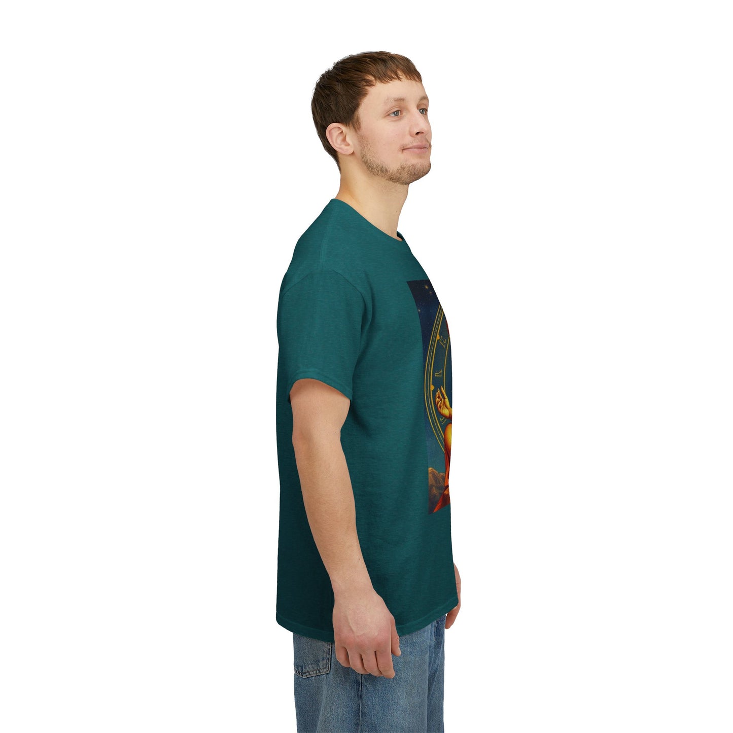 Unisex Heavy Cotton T-Shirt, Meditating Bull, Taurus Zodiac Design
