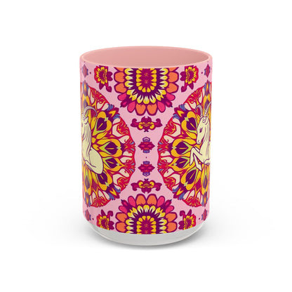 Accent Coffee Mug, Capricorn, Zodiac v3, Flower Pattern, (11, 15oz)