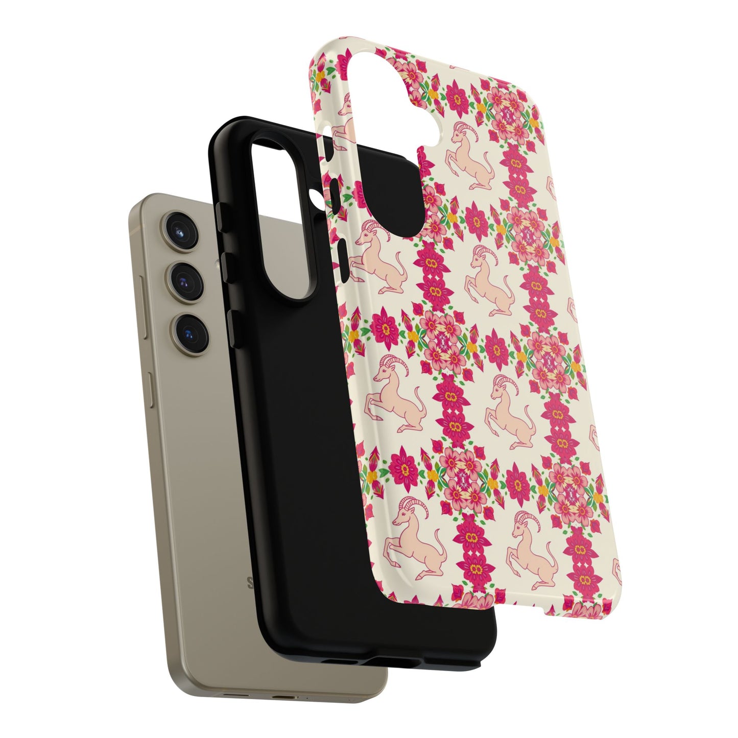 Tough Cases, Capricorn, Zodiac v3, Flower Pattern