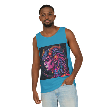 Unisex Garment-Dyed, Tank Top, Virgo Design, Pop Art v1, 100% US cotton