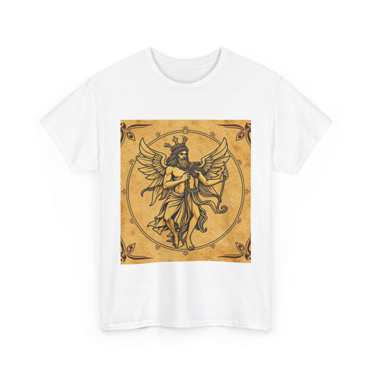 Unisex Heavy Cotton T-Shirt, Pencil Art v1, Gemini Zodiac Design