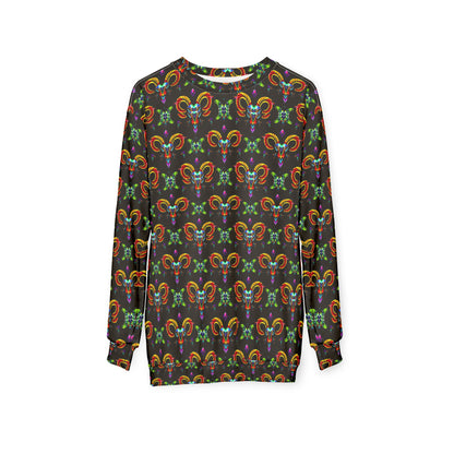 Unisex Sweatshirt (AOP), Aries, Zodiac v3, Jewel Pattern