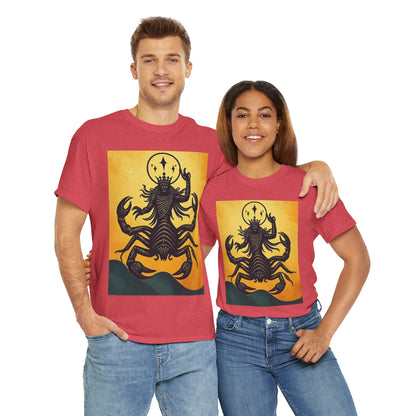 Unisex Heavy Cotton T-Shirt, Scorpion King, Print Art, Scorpio Zodiac Design