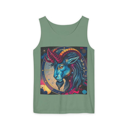 Unisex Garment-Dyed, Tank Top, Capricorn, Pop Art, 100% US cotton