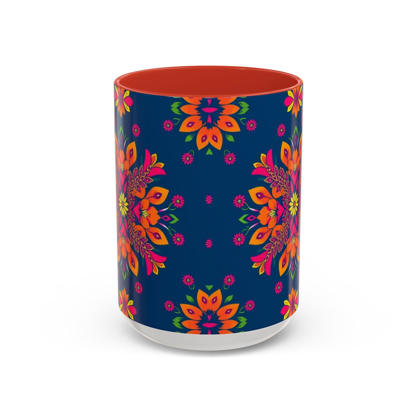 Accent Coffee Mug, Gemini, Zodiac v2, Flower Pattern, (11, 15oz)