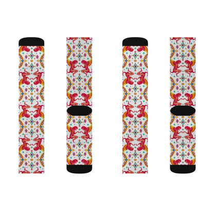 Sublimation Socks, Gemini, Zodiac, Jewel Pattern
