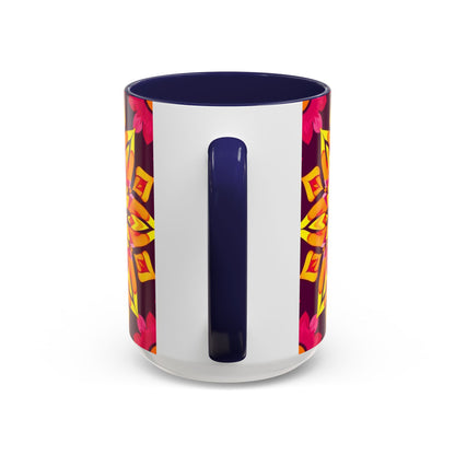 Accent Coffee Mug, Scorpio, Zodiac v1. Flower Pattern, (11, 15oz)