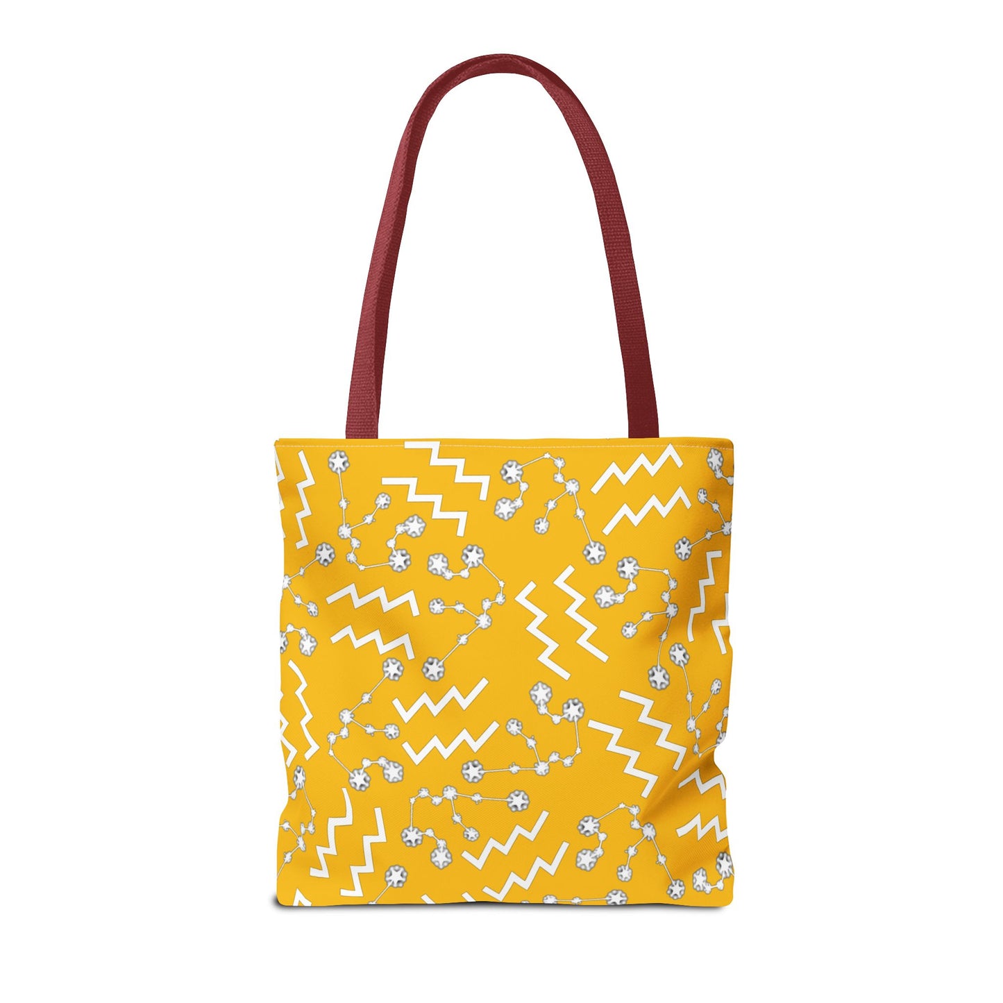 Tote Bag, Aquarius Zodiac Sign, AOP, (Yellow, White)