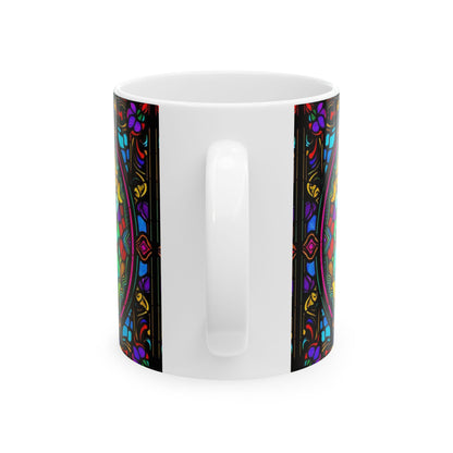 Ceramic Mug, (11oz, 15oz), Ceramic Coffee Mug, AOP, Glass Design, Scorpio Zodiac