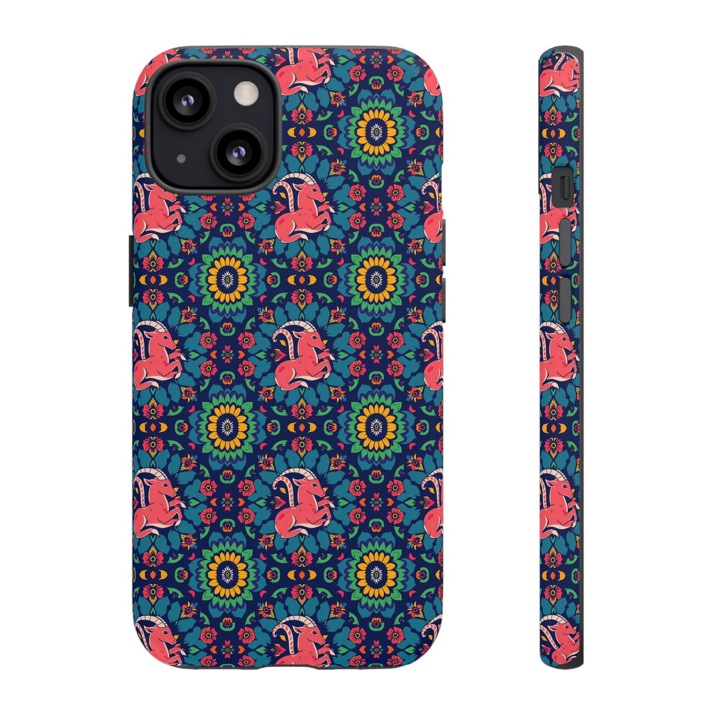 Tough Cases, Capricorn, Zodiac v1, Flower Pattern