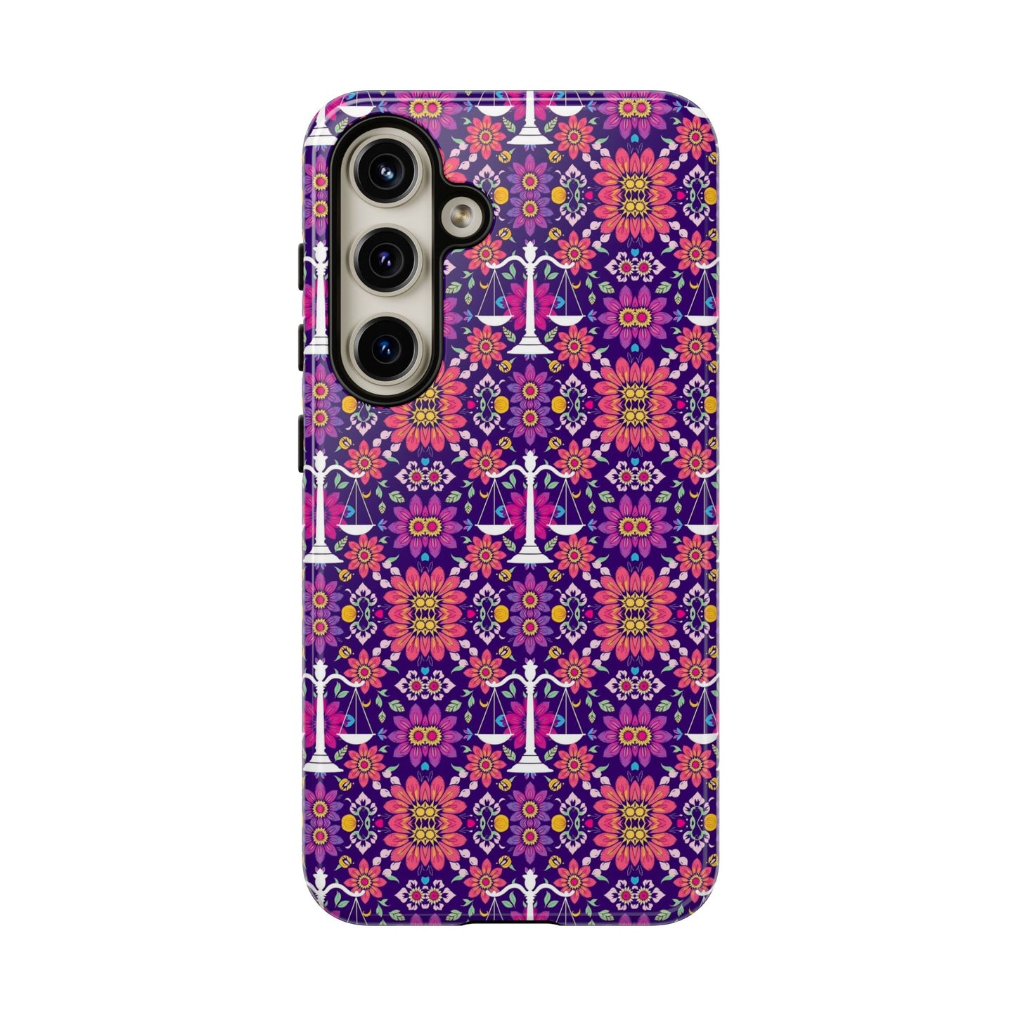 Tough Cases, Libra, Zodiac v4, Flower Pattern