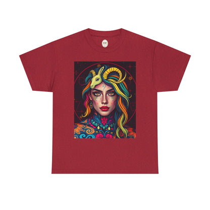 Unisex Heavy Cotton T-Shirt, Capricorn, Zodiac v2, Sexy Art