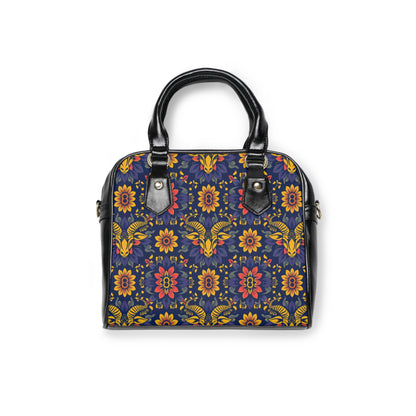 Shoulder Handbag, Taurus, Zodiac v1, Flower Pattern
