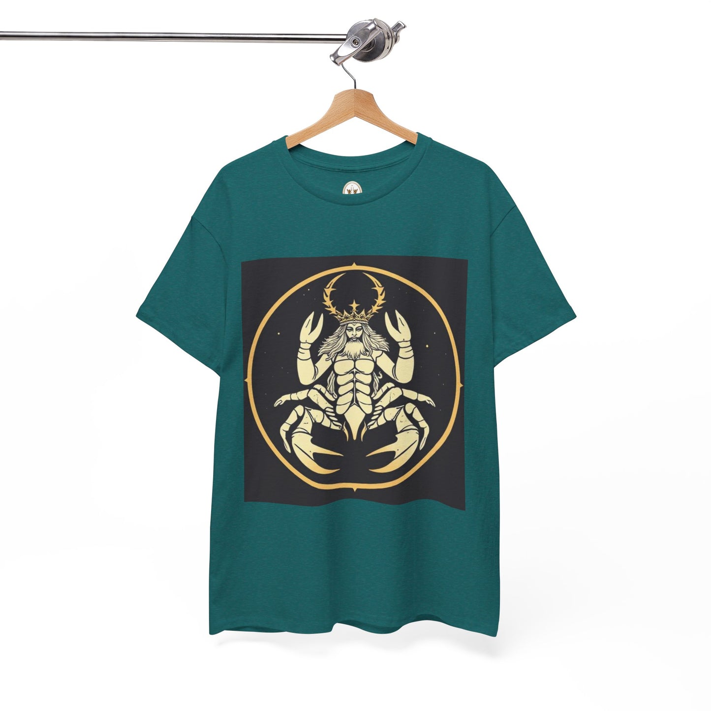 Unisex Heavy Cotton T-Shirt, Scorpio King, Print Art, Zodiac Design