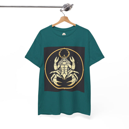 Unisex Heavy Cotton T-Shirt, Scorpio King, Print Art, Zodiac Design