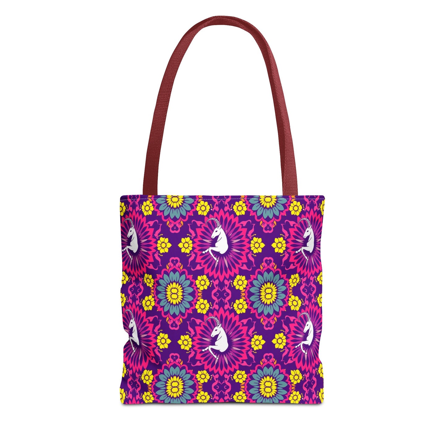 Tote Bag, (AOP), Capricorn, Zodiac v5, Flower Pattern