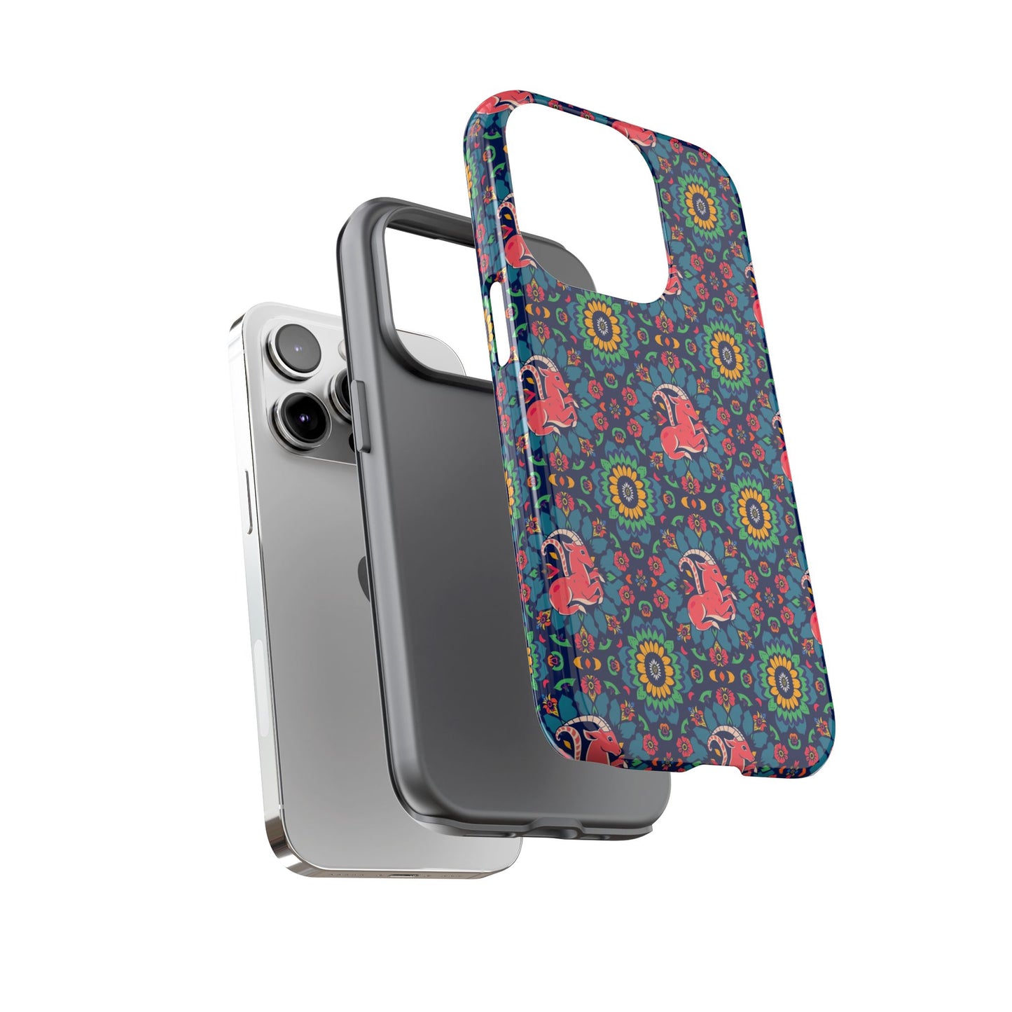 Tough Cases, Capricorn, Zodiac v1, Flower Pattern