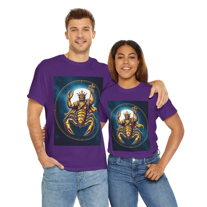 Unisex Heavy Cotton T-Shirt, Moon, Scorpio Zodiac Design