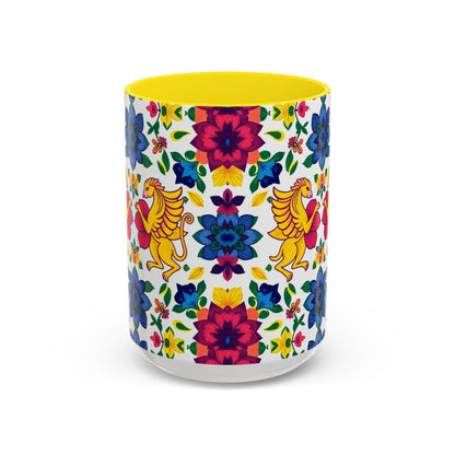 Accent Coffee Mug, Gemini, Zodiac, Flower Pattern, (11, 15oz)