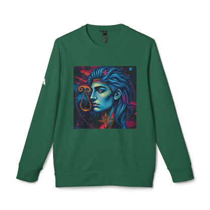 Adidas, Unisex Fleece Crewneck Sweatshirt, Libra, Pop Art, Zodiac