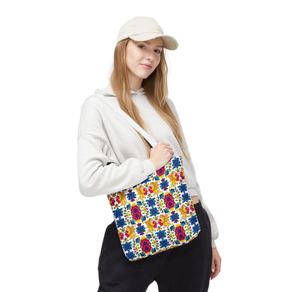 Tote Bag (AOP), Gemini, Zodiac, Flower Pattern