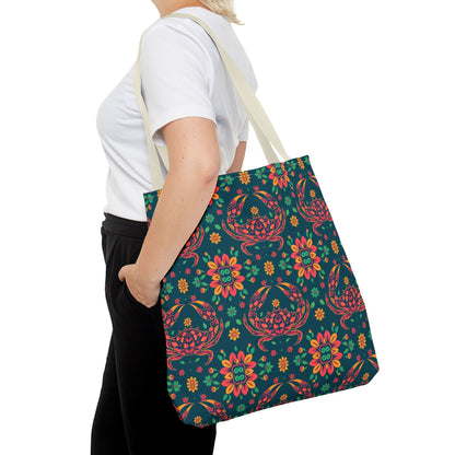 Tote Bag (AOP), Cancer, Zodiac v2, Flower Pattern