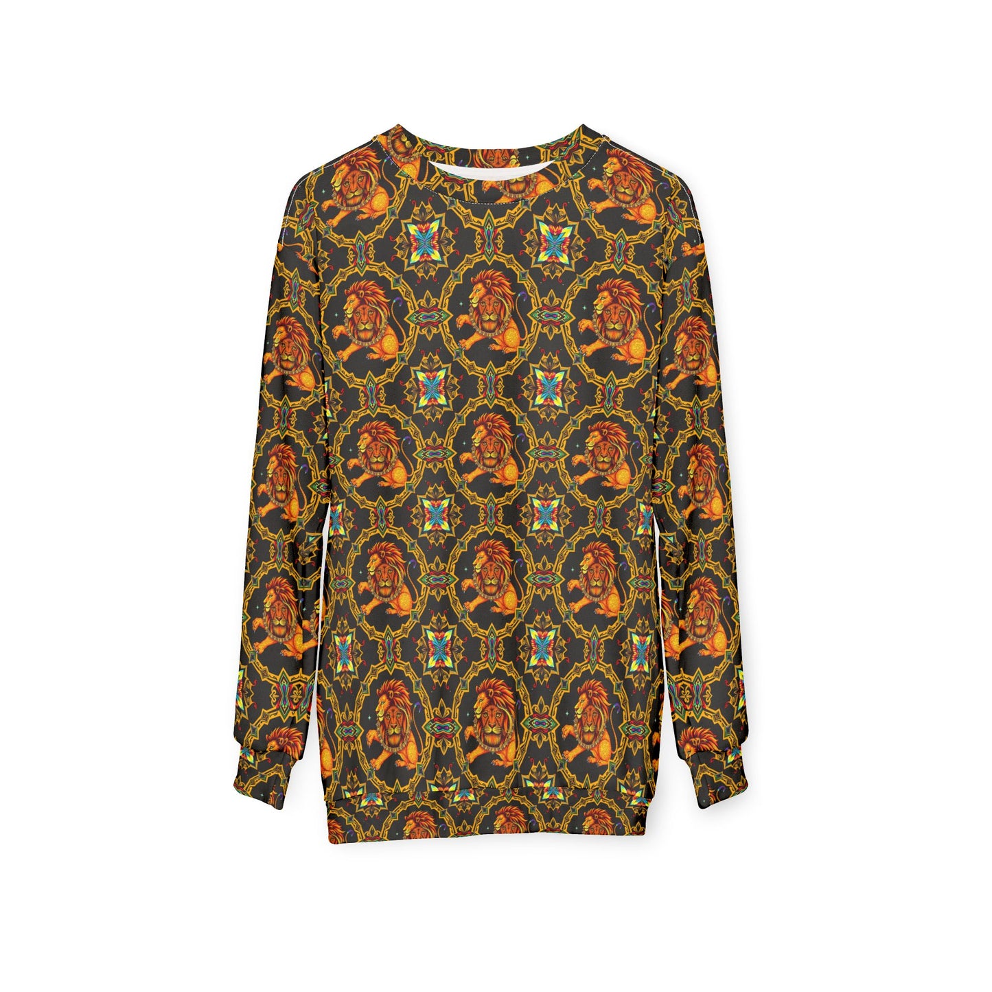 Unisex Sweatshirt (AOP), Leo, Zodiac v4, Jewel Pattern
