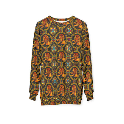 Unisex Sweatshirt (AOP), Leo, Zodiac v4, Jewel Pattern