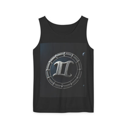 Unisex Garment-Dyed, Tank Top, Gemini Design, Space Symbol v1, 100% US cotton