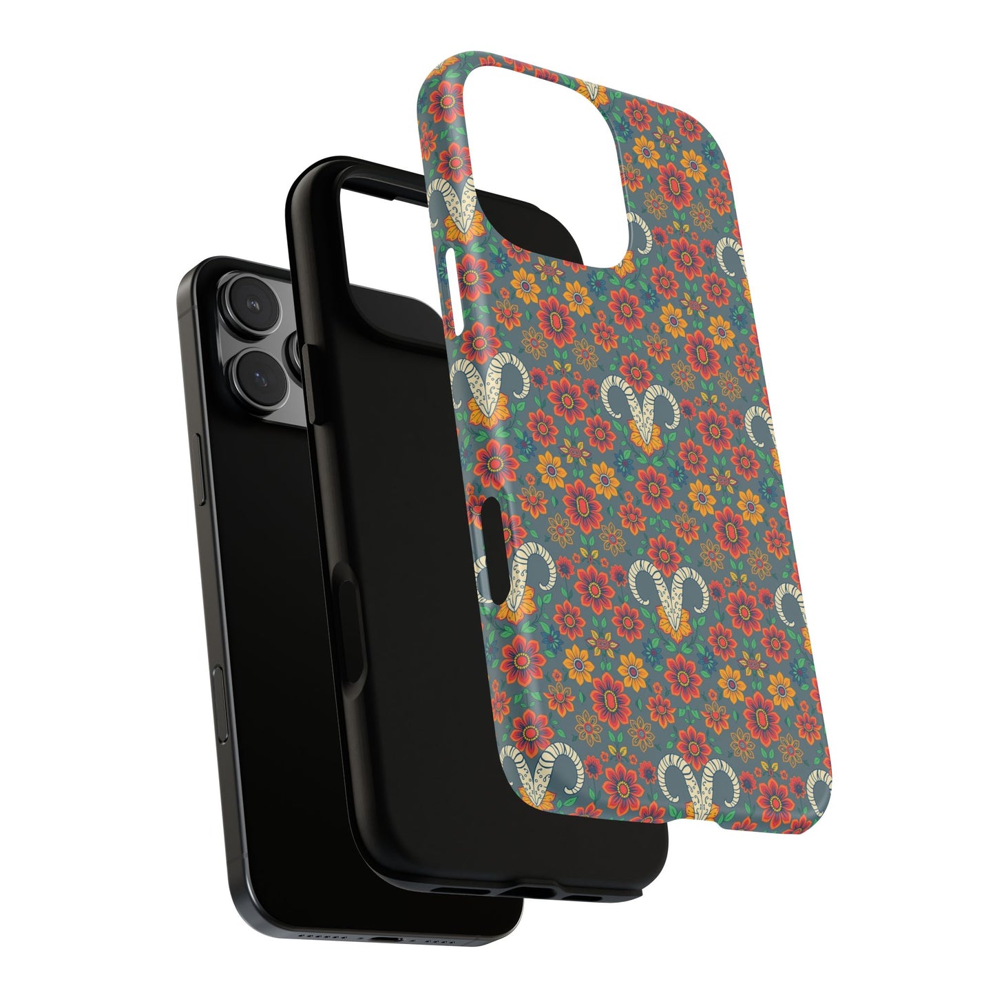 Tough Cases, Aries, Zodiac v3, Flower Pattern