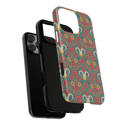 Tough Cases, Aries, Zodiac v3, Flower Pattern
