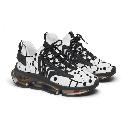 Women's Mesh Sneakers, Constellation & Symbol, Gemini Zodiac Sign, AOP