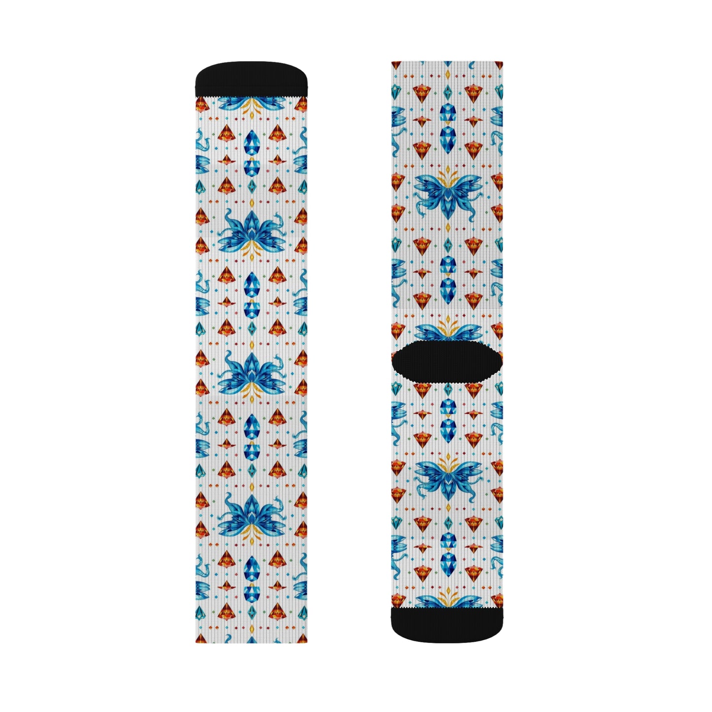 Sublimation Socks, Aquarius, Zodiac v1, Jewel Pattern