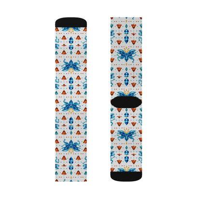 Sublimation Socks, Aquarius, Zodiac v1, Jewel Pattern