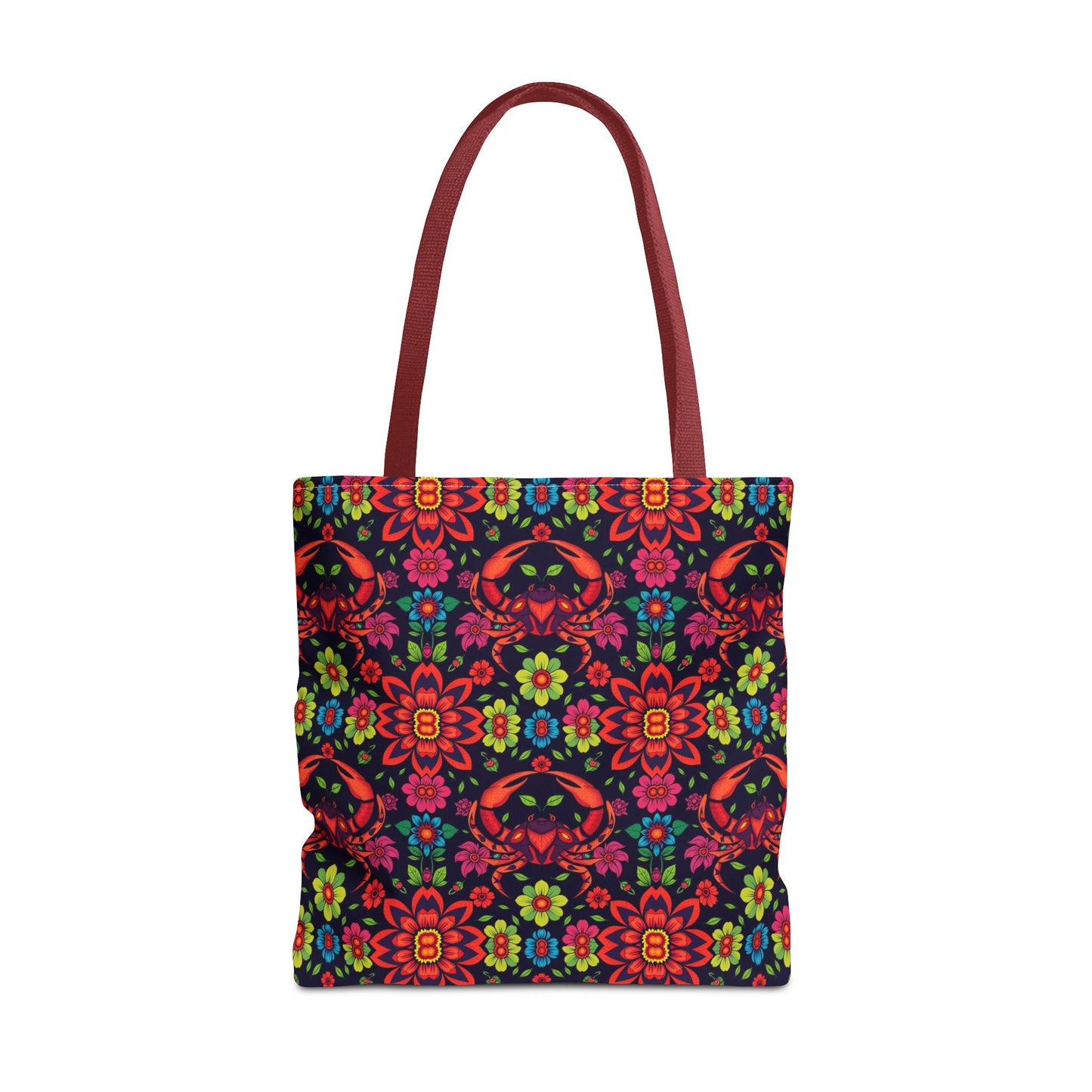Tote Bag, (AOP), Cancer, Zodiac, Flower Pattern