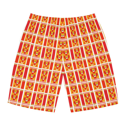 Men's Board Shorts, (AOP), Leo, Zodiac, Shape Pattern