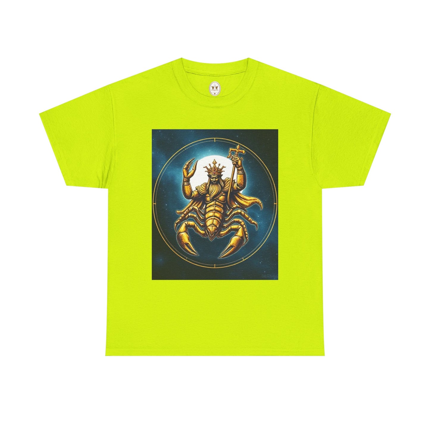 Unisex Heavy Cotton T-Shirt, Moon v1, Scorpio Zodiac Design