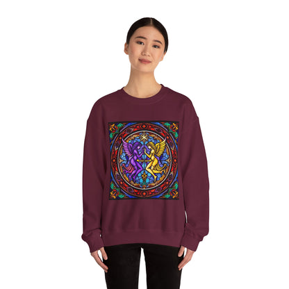 Unisex Heavy Blend™ Crewneck Sweatshirt, Glass, Gemini Zodiac Design