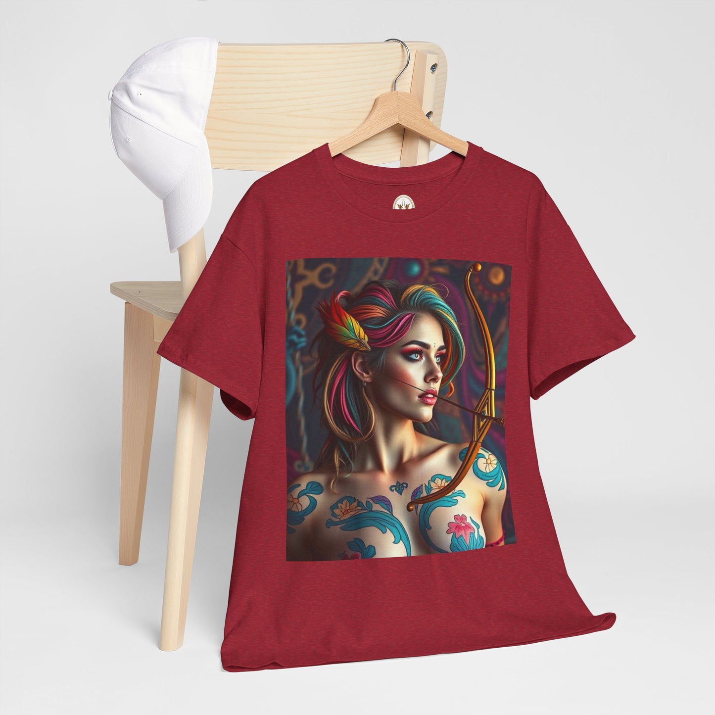Unisex Heavy Cotton T-Shirt, Sagittarius, Zodiac v1, Sexy Art