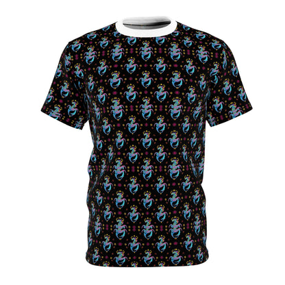 Unisex Cut & Sew T-Shirt, (AOP) Aquarius, Zodiac v1, Jewels Pattern