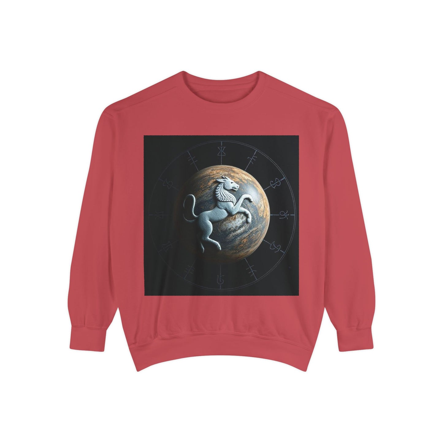 Garment-Dyed Sweatshirt, Unisex, Space Animal Design, Aquarius