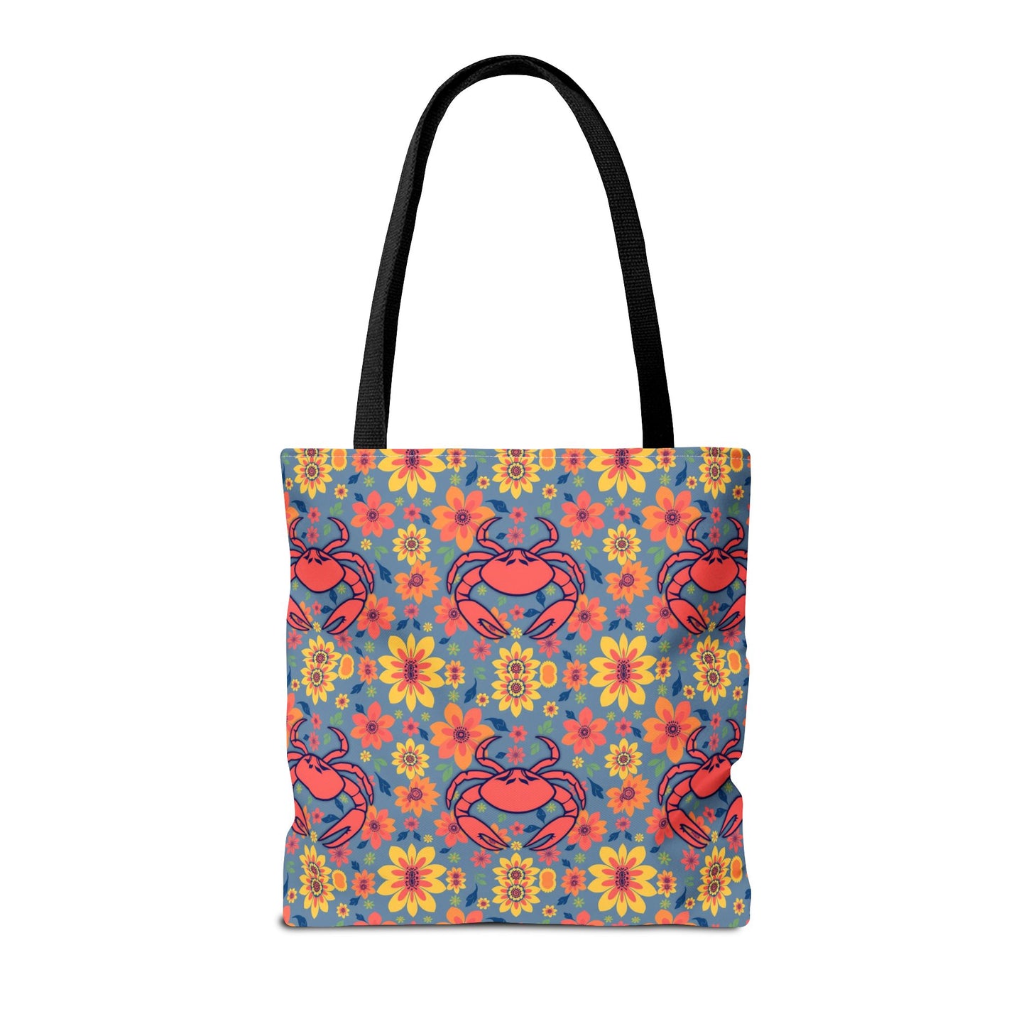 Tote Bag, (AOP), Cancer, Zodiac v3, Flower Pattern
