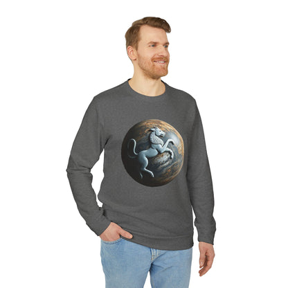 Adidas, Unisex Fleece Crewneck Sweatshirt, Aquarius, Planet Animal, Zodiac