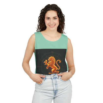 Unisex Garment-Dyed, Tank Top, Leo Design, Space Animal v1, 100% US cotton
