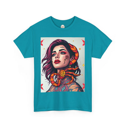 Unisex Heavy Cotton T-Shirt, Scorpio, Zodiac v3, Sexy Art